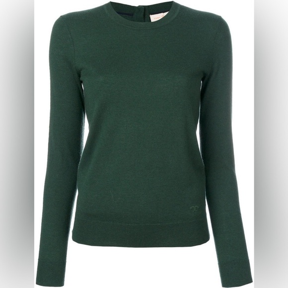Tory Burch Sweaters - Tory Burch | Iberia Long Sleeve Pullover Sweater In Emerald Green Size XXS